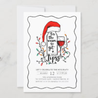 Funny Holiday Party Invitation Wine Theme