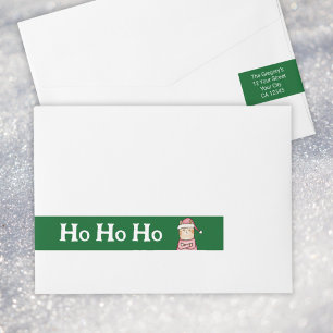 Funny Holiday Sarcastic Cat in Santa Hat Wraparound Address Label