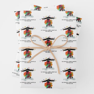 Funny Holiday Sheep with Christmas Lights Wrapping Paper Sheet