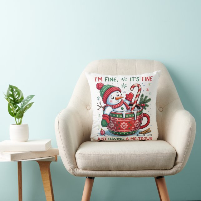 “Funny Holiday  – Snowman Meltdown Gift  Cushion (Chair)