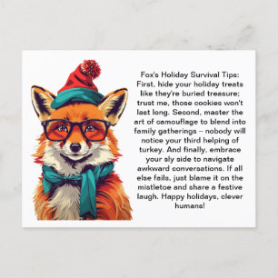 Funny Holiday Survival Tips From A Fox Postcard