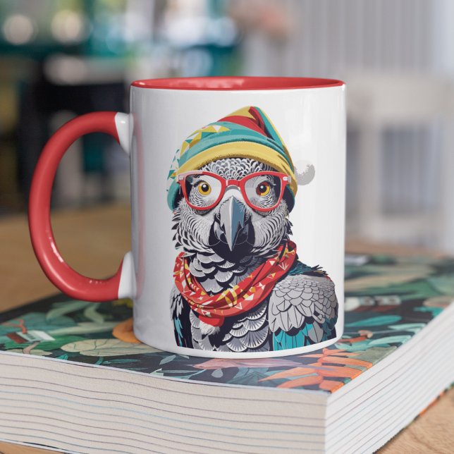 Funny Holiday Survival Tips From An African Grey  Mug (Creator Uploaded)