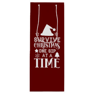 Funny Holiday Wine Tote Gift Bag