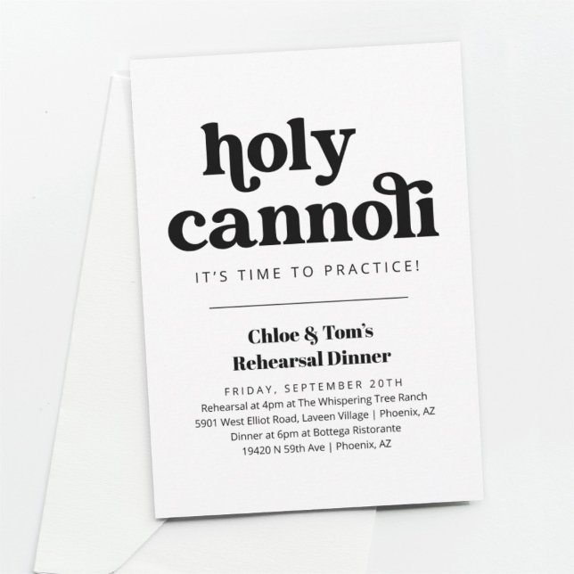 Funny Holy Cannoli Rehearsal Dinner Invitation (Creator Uploaded)