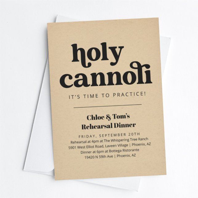 Funny Holy Cannoli Rehearsal Dinner Invitation (Creator Uploaded)