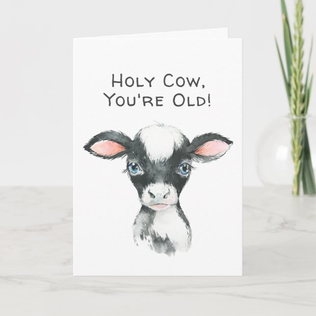 Funny Holy Cow Birthday for Anyone Card (Front)