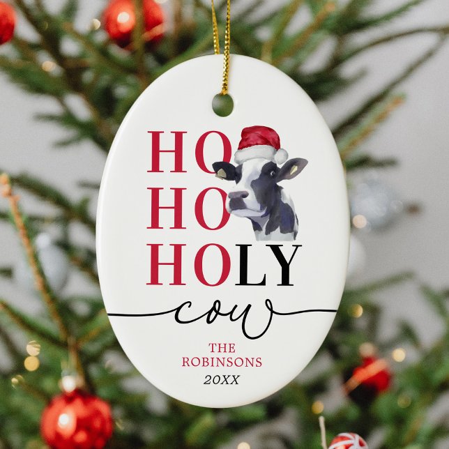 Funny Holy Cow Christmas Ceramic Tree Decoration (Creator Uploaded)