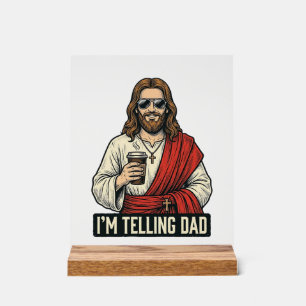 Funny Holy Father Coffee Vintage Engraving Shirt D Acrylic Sign