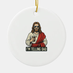 Funny Holy Father Coffee Vintage Engraving Shirt D Ceramic Tree Decoration