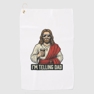 Funny Holy Father Coffee Vintage Engraving Shirt D Golf Towel