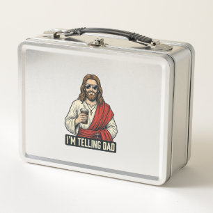 Funny Holy Father Coffee Vintage Engraving Shirt D Metal Lunch Box