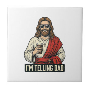 Funny Holy Father Coffee Vintage Engraving Shirt D Tile