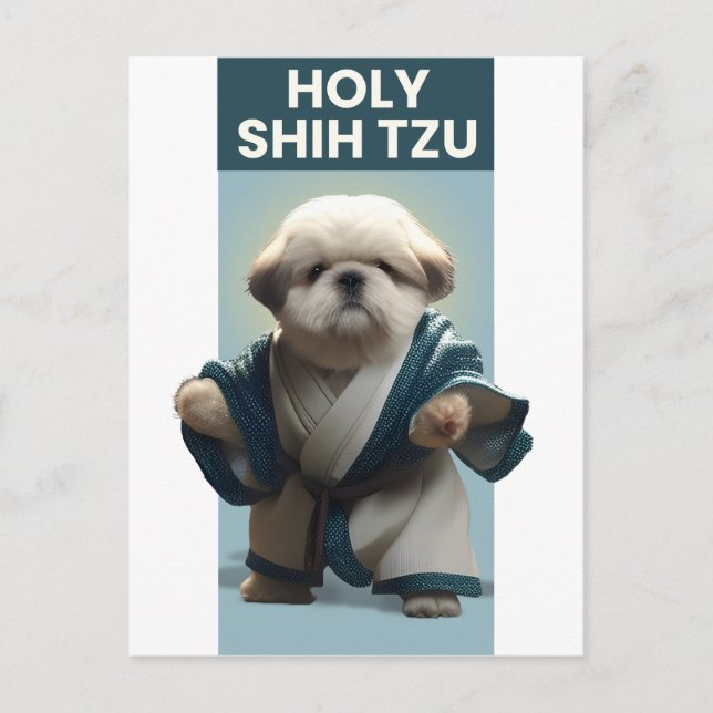 Funny Holy Shi Tzu Dog Postcard (Front)