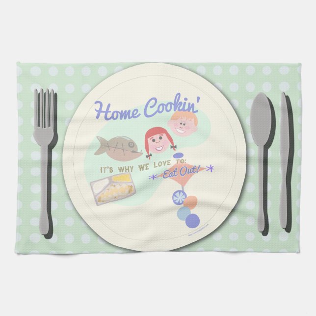 Funny Home Cooking Saying Tea Towel (Horizontal)