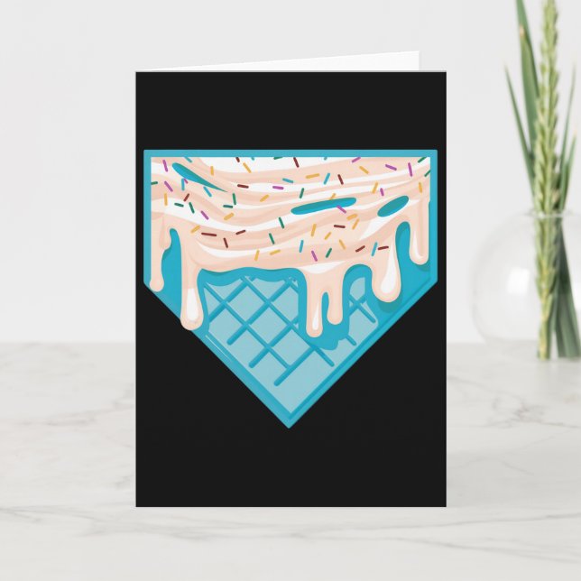 Funny Home Plate Drip - Ice Cream Softll And Sell  Card (Front)