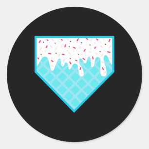 Funny Home Plate Drip - Ice Cream Softll And Sell  Classic Round Sticker