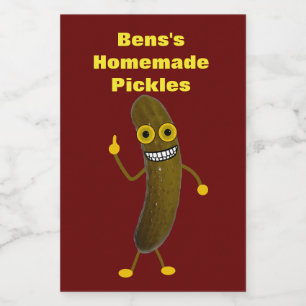 Funny Homemade Dill Pickle Canning Labels