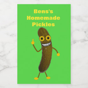 Funny Homemade Dill Pickle Canning Labels