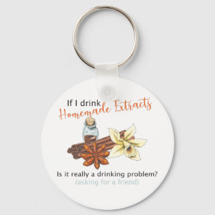 Funny homemade extract key chain, Home baker gift Ring