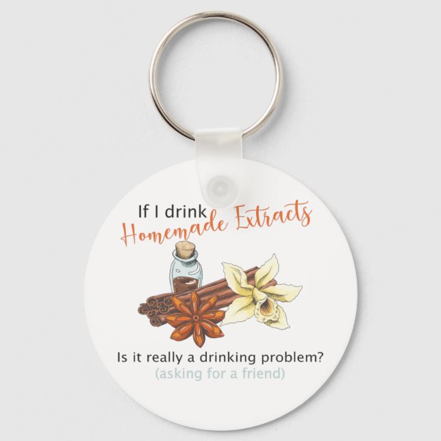 Funny homemade extract key chain, Home baker gift Ring (Front)