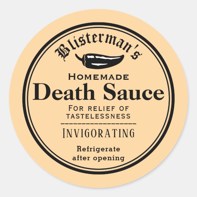 Funny Homemade Hot Sauce Old Fashioned Canning Classic Round Sticker (Front)