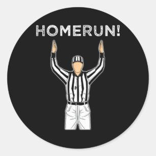 Funny Homerun Baseball Football Mash Up 1  Classic Round Sticker