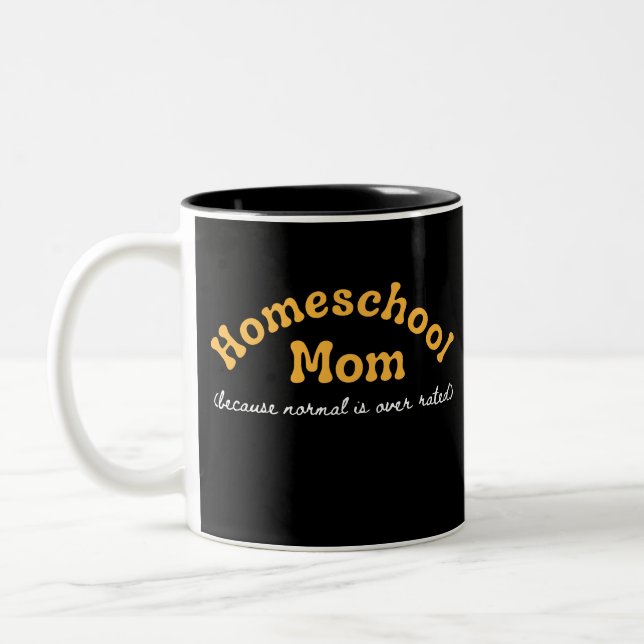 Funny Homeschool Mum Homeschooling Two-Tone Coffee Mug (Left)