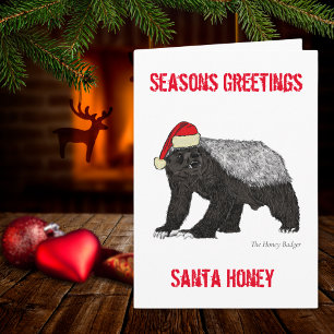 Funny Honey Badger Christmas Quote Personalised Card