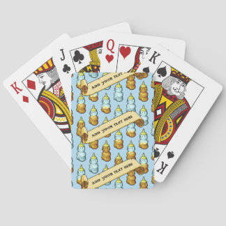 Funny Honey Bear Bottle Add Your Own Text Pattern Playing Cards