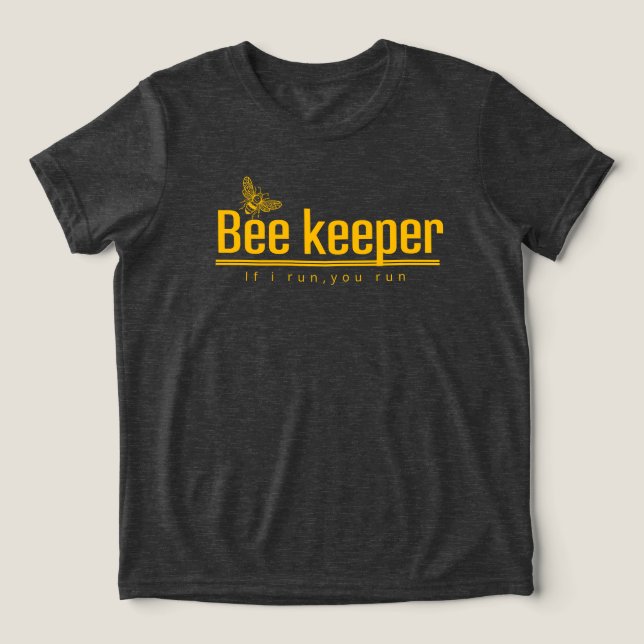 Funny Honey Bee Lover | Bee Keeper Yellow Tri-Blend Shirt (Design Front)