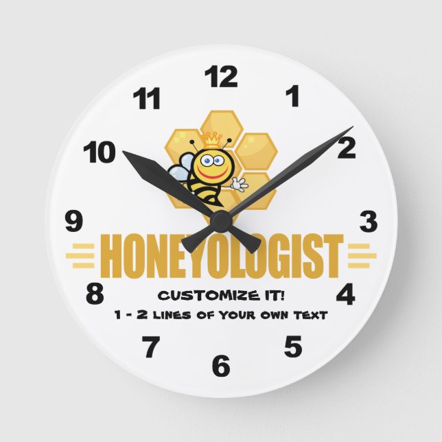 Funny Honey Bee Round Clock (Front)