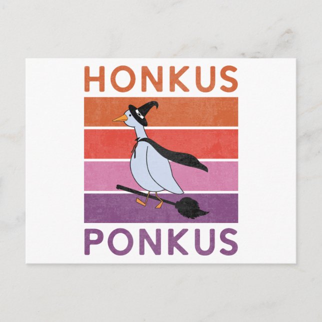 Funny Honkus Ponkus Halloween Goose Witches Honk Postcard (Front)