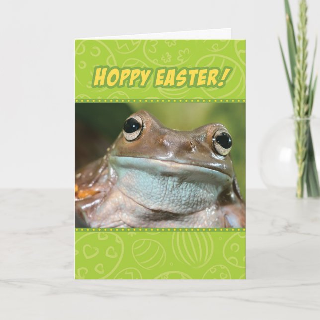 Funny Hoppy Easter From A Frog Easter Card (Front)