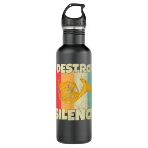 Funny Horn instrument I Destroy Silence for French 710 Ml Water Bottle