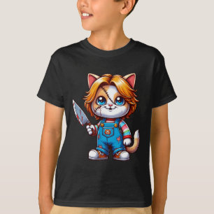 Funny Horror Halloween Chuckie Cat T-Shirt