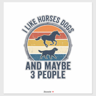Funny Horse and Dog Lover Vintage Sunset Design_1