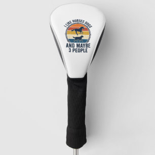 Funny Horse and Dog Lover Vintage Sunset Design_1 Golf Head Cover