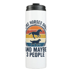 Funny Horse and Dog Lover Vintage Sunset Design_1 Thermal Tumbler