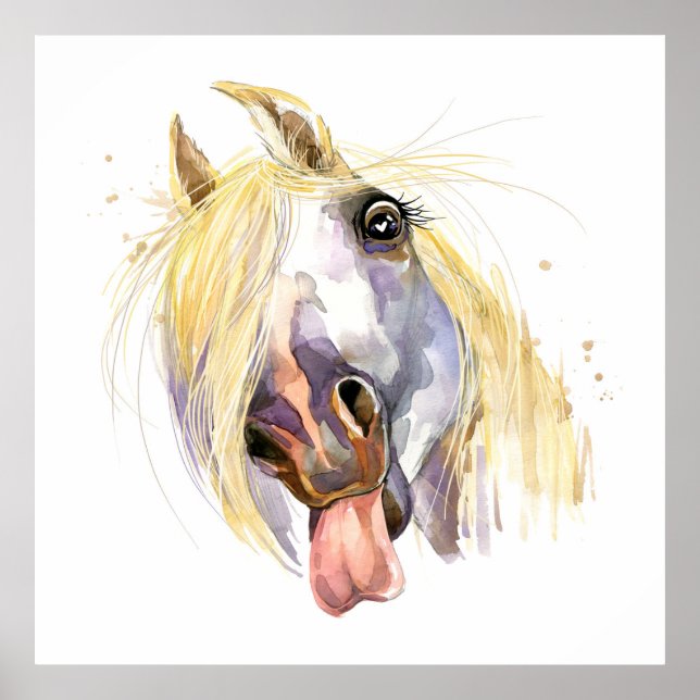 Funny Horse Art Poster (Front)