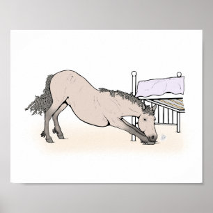 Funny Horse Art Print   Whimsical Home Decor