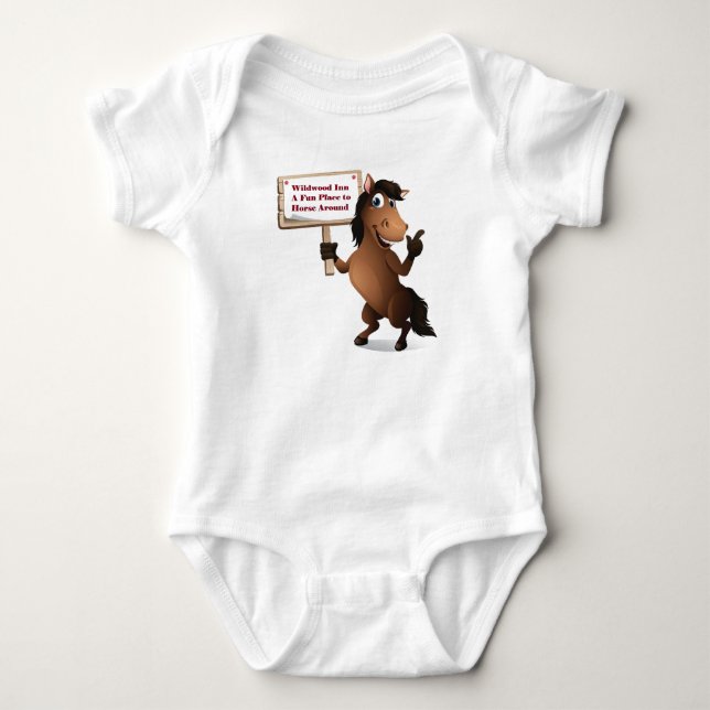 Funny Horse Baby Onsie Bodysuit (Front)