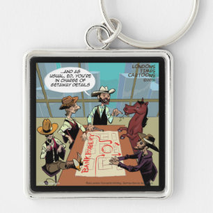 Funny Horse Bank Robber Key Ring