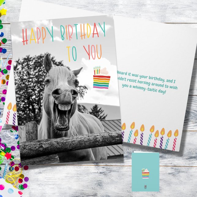 Funny Horse Birthday Card (Funny Horse Birthday Card, Horse laughing)
