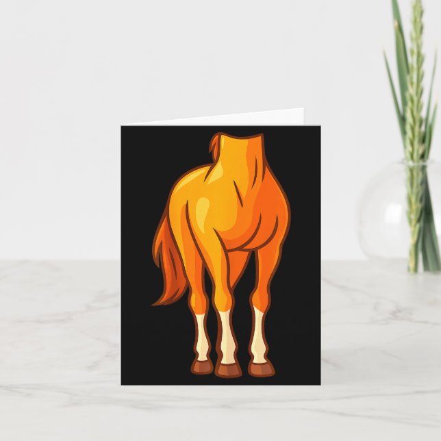 Funny Horse Body Costume Optical Illusion Gift Men Card (Front)