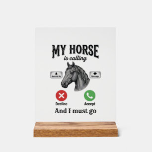Funny Horse Calling Vintage Engraving T-Shirt_1 Acrylic Sign
