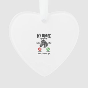 Funny Horse Calling Vintage Engraving T-Shirt_1 Ornament