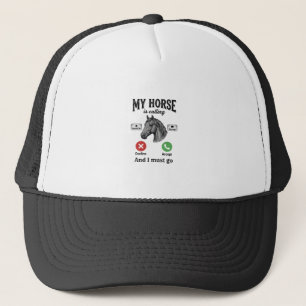 Funny Horse Calling Vintage Engraving T-Shirt_1 Trucker Hat
