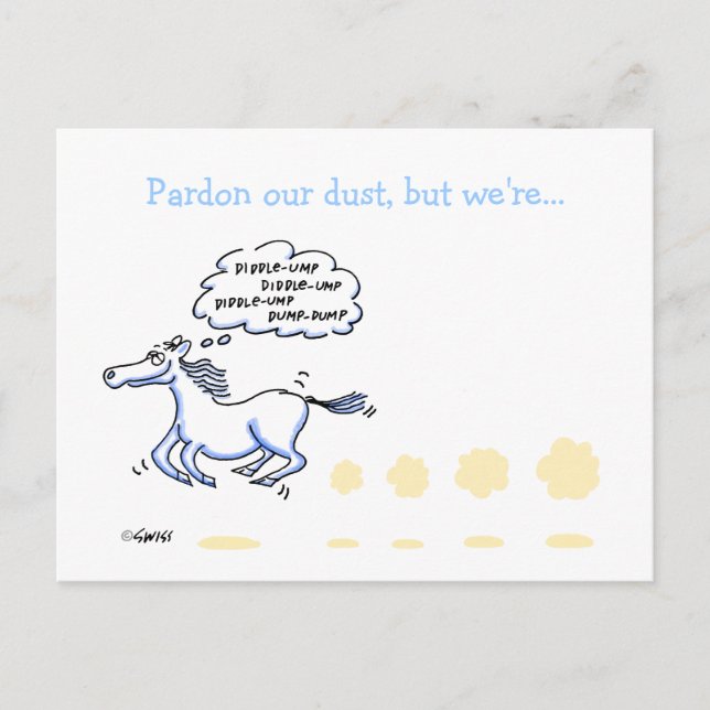 Funny Horse Cartoon Business Moving Announcement Postcard (Front)