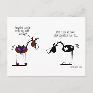 Funny Horse Cartoon Postcard