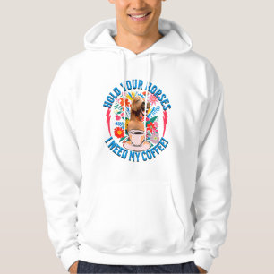Funny Horse Coffee Lover Humour Hoodie